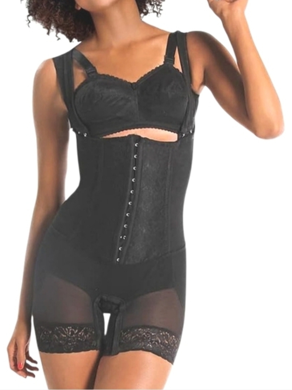 NEW Ardyss Black Body Magic Shapewear Bodysuit -Sleek Sculpting Shorts Womens 28 - Picture 2 of 16
